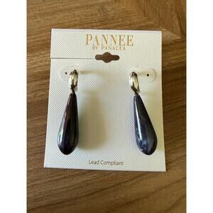 NWT Pannee by Panacea Dark Pearly Teardrop Earrings